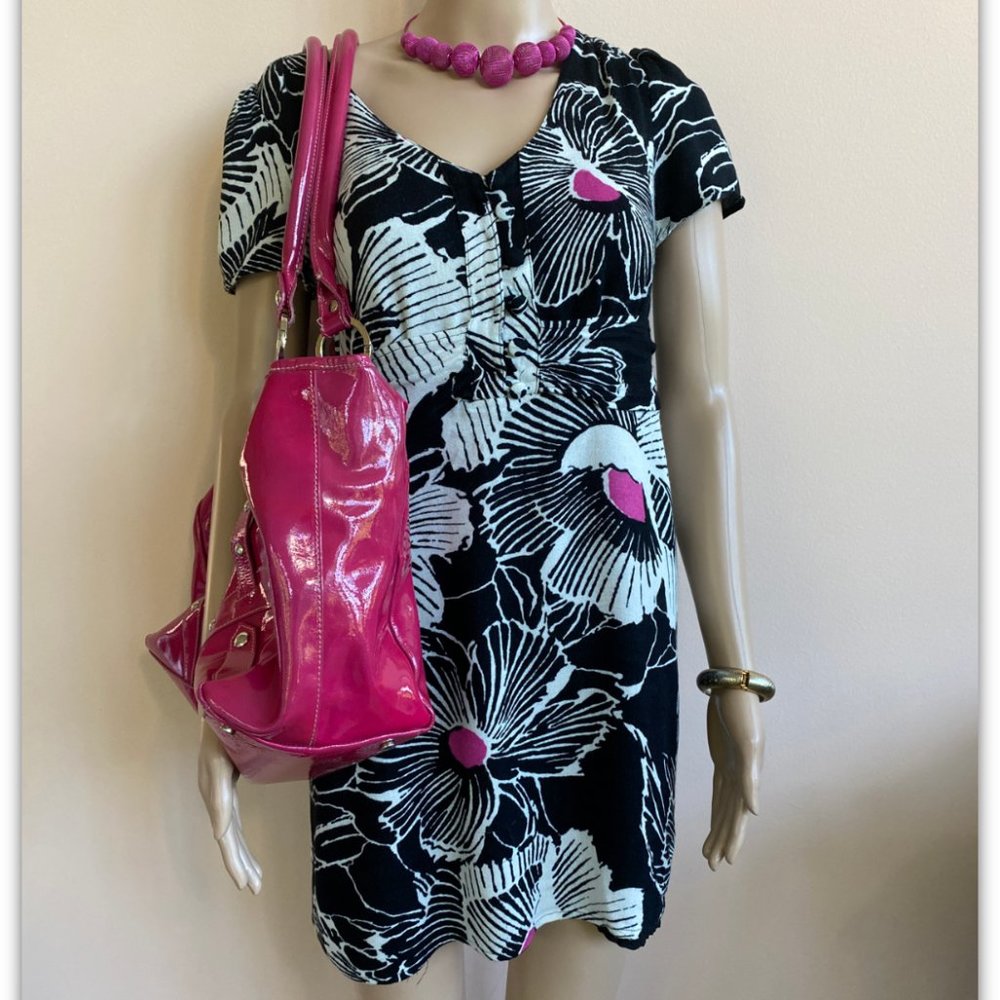 AliceTemperley Target Black Floral Cap Sleeve Mini